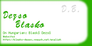 dezso blasko business card